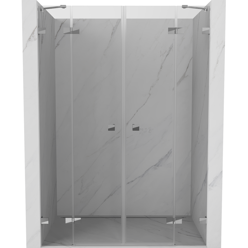 Mexen Lunar Duo drzwi prysznicowe uchylne 150 cm, transparent, chrom - 834D-150-000-01-00