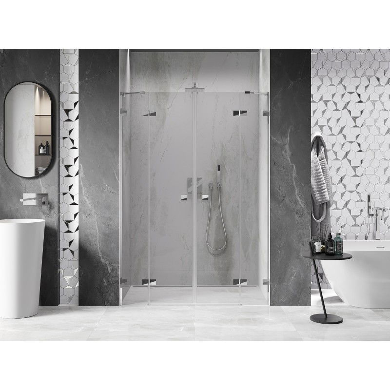 Mexen Lunar Duo puertas de ducha abatibles 160 cm, transparente, cromo - 834D-160-000-01-00