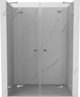 Mexen Lunar Duo preklopna tuš vrata 160 cm, prozirna, krom - 834D-160-000-01-00