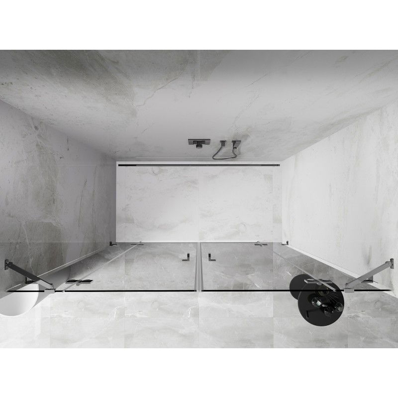 Mexen Lunar Duo portes de douche pivotantes 170 cm, transparent, chrome - 834D-170-000-01-00