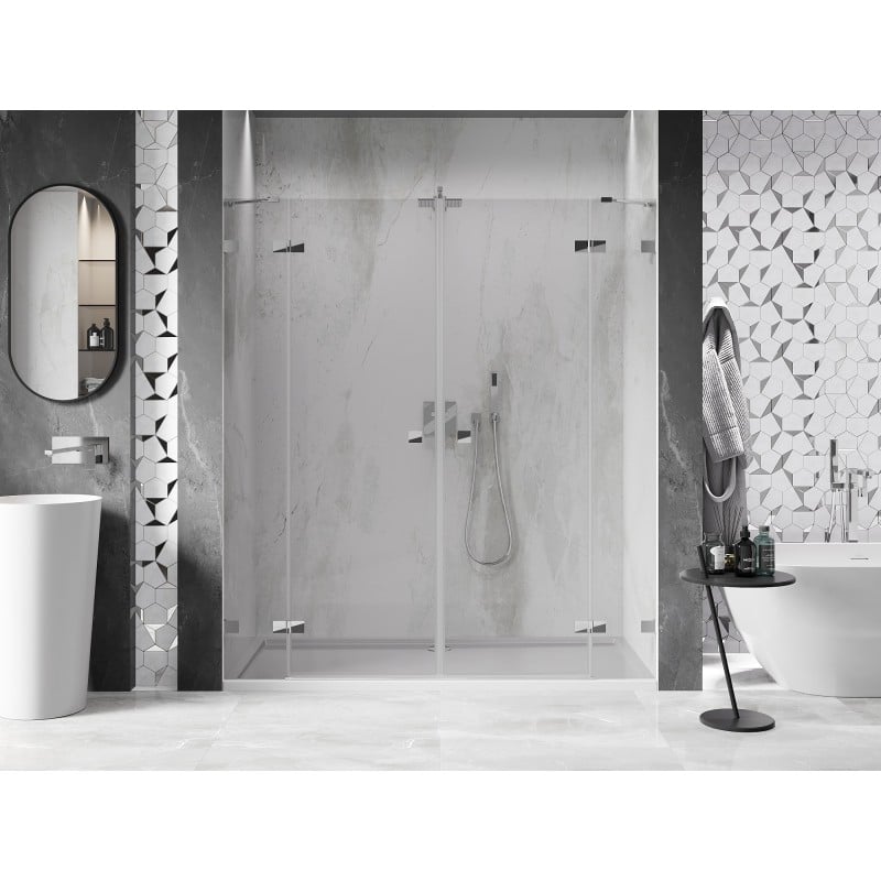 Mexen Lunar Duo drzwi prysznicowe uchylne 170 cm, transparent, chrom - 834D-170-000-01-00