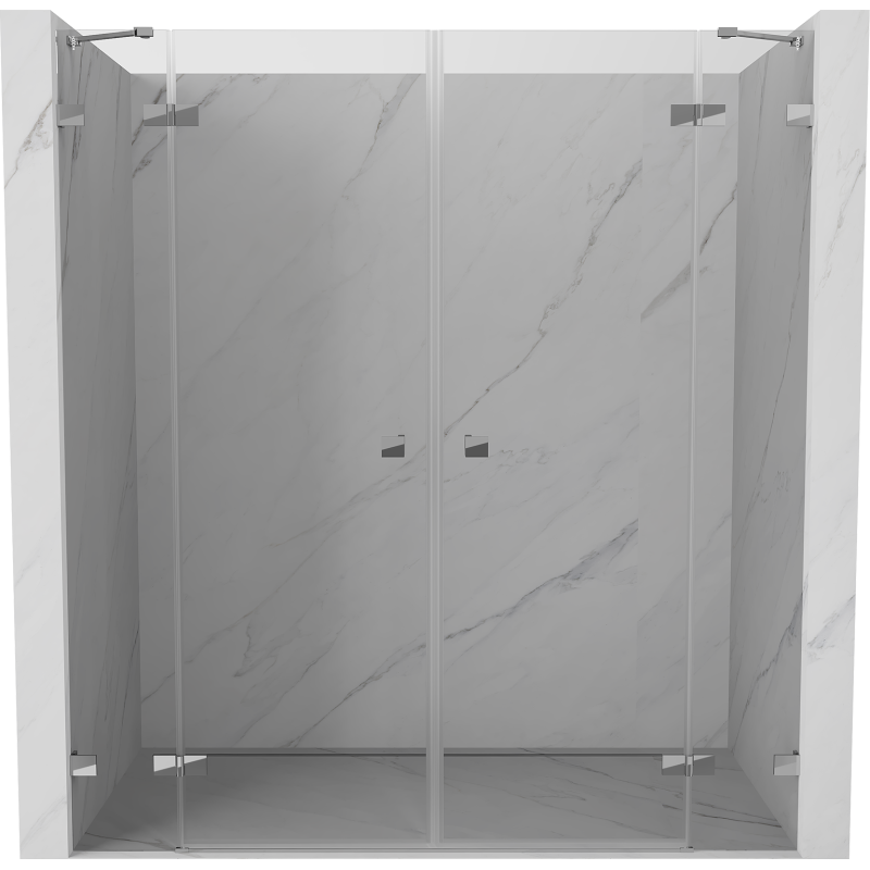 Mexen Lunar Duo drzwi prysznicowe uchylne 180 cm, transparent, chrom - 834D-180-000-01-00
