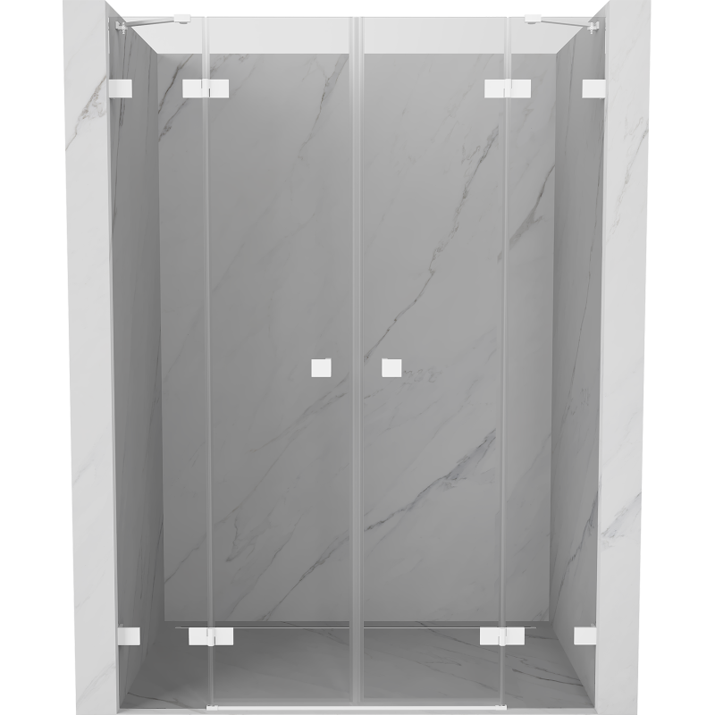 Mexen Lunar Duo drzwi prysznicowe uchylne 140 cm, transparent, białe - 834D-140-000-20-00
