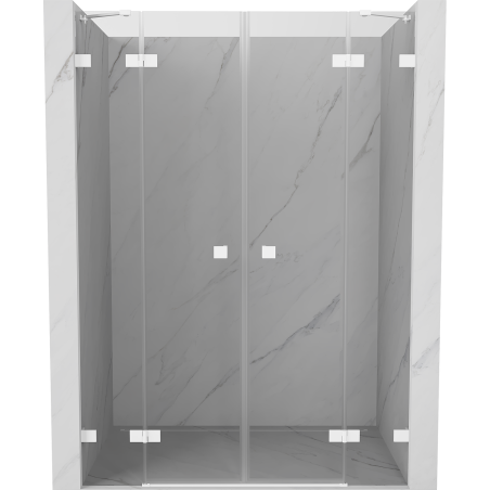 Mexen Lunar Duo drzwi prysznicowe uchylne 140 cm, transparent, białe - 834D-140-000-20-00