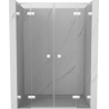 Mexen Lunar Duo 140 cm Hinged Shower Door, Transparent, White - 834D-140-000-20-00