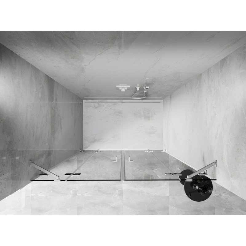 Mexen Lunar Duo avatavad duššiuksed 140 cm, läbipaistev, valged - 834D-140-000-20-00