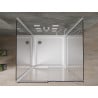 Mexen Omega kabina prysznicowa 3-ścienna, rozsuwana 100 x 100 cm, transparent, chrom + brodzik Flat - 825-100-100-01-00-3s-4010