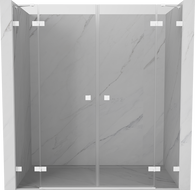 Mexen Lunar Duo porte de douche pivotante 180 cm, transparent, blanc - 834D-180-000-20-00