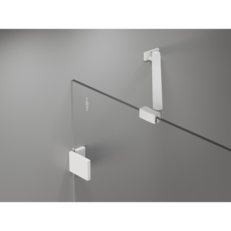 Mexen Lunar Duo porte doccia battenti 200 cm, trasparenti, bianche - 834D-200-000-20-00