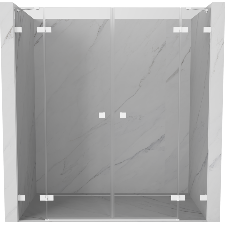 Mexen Lunar Duo hinged shower doors 200 cm, transparent, white - 834D-200-000-20-00