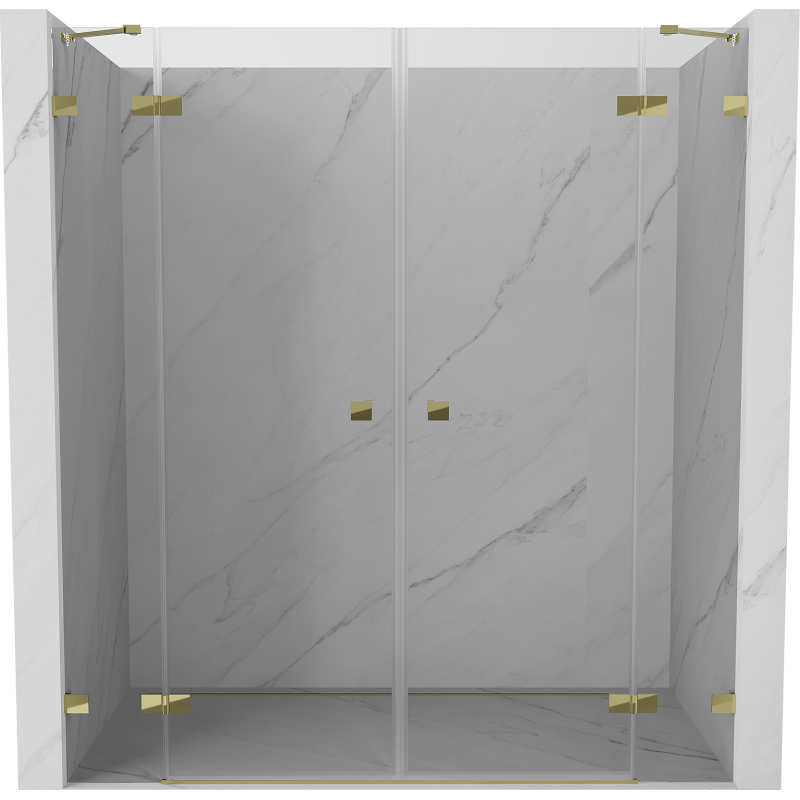 Mexen Lunar Duo Hinged Shower Doors 170 cm, Transparent, Gold - 834D-170-000-50-00
