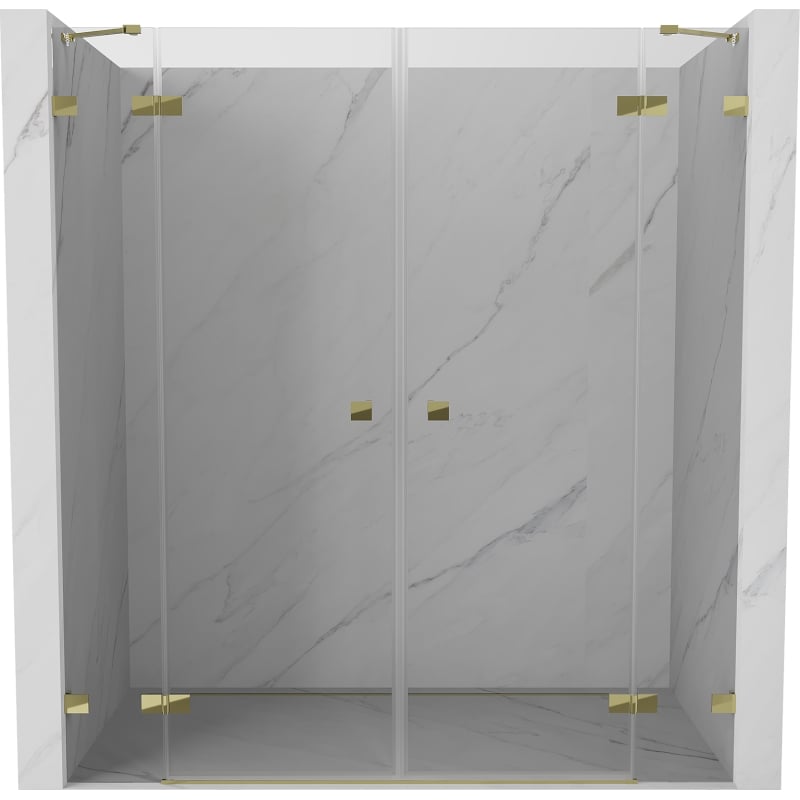 Mexen Lunar Duo hinged duššiuks 180 cm, läbipaistev, kuldne - 834D-180-000-50-00