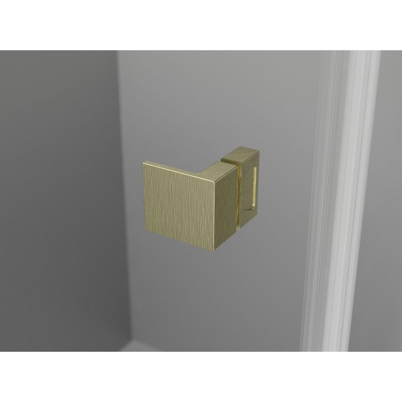 Mexen Lunar Duo 140 cm Swing Shower Doors, Transparent, Brushed Gold - 834D-140-000-55-00