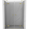 Mexen Lunar Duo Duschdrehtüren 150 cm, transparent, gebürstet gold - 834D-150-000-55-00