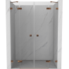 Mexen Lunar Duo Shower Door Swing 140 cm, Transparent, Pink Gold - 834D-140-000-60-00