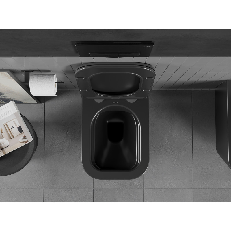 Mexen Teo wc-pot Rimless, zwarte mat - 3385XX85