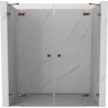 Mexen Lunar Duo porte de douche pivotante 170 cm, transparent, or rose - 834D-170-000-60-00