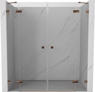Mexen Lunar Duo staklena vrata za tuš kabinu 190 cm, prozirna, ružičasto zlato - 834D-190-000-60-00