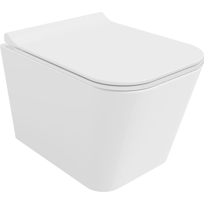 Mexen Teo inodoro sin reborde con asiento de cierre suave slim, duroplast, blanco brillante - 30850700