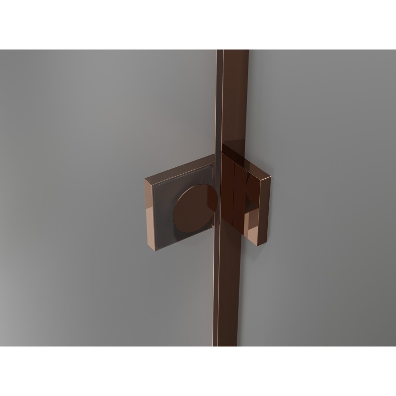 Mexen Lunar Duo opklappbar Duschdier 200 cm, transparent, rose Golt - 834D-200-000-60-00