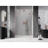 Mexen Lunar Duo shower door hinged 140 cm, transparent, brushed copper - 834D-140-000-65-00