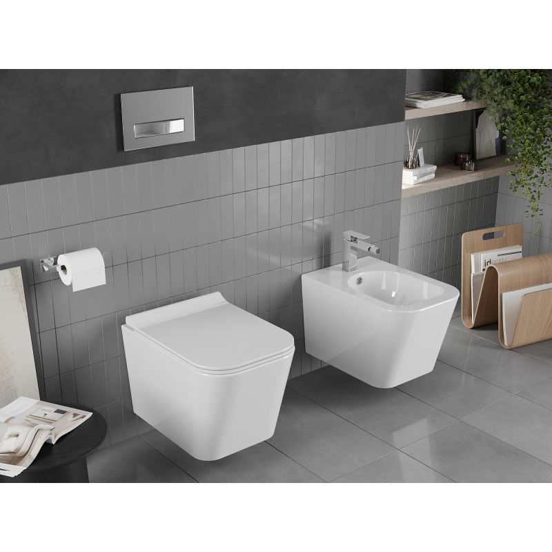 Mexen Teo rimless wc-pot met slank, softclose duroplast zitting, glanzend wit - 30850700