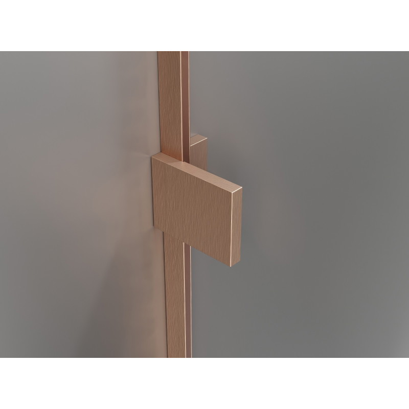 Mexen Lunar Duo shower door hinged 140 cm, transparent, brushed copper - 834D-140-000-65-00