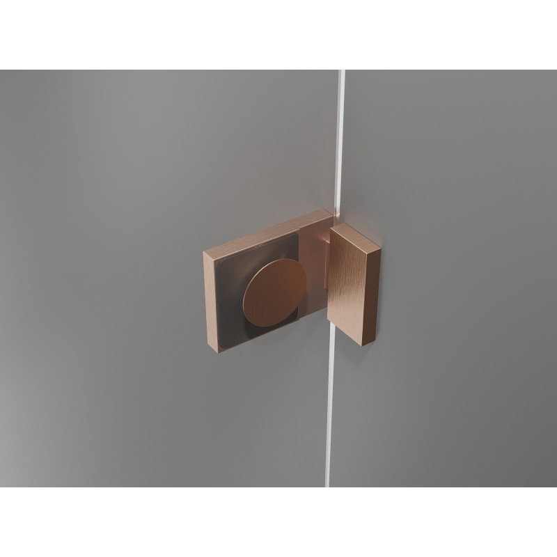 Mexen Lunar Duo shower door hinged 140 cm, transparent, brushed copper - 834D-140-000-65-00