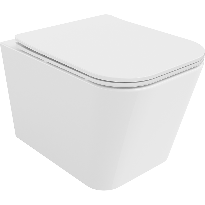 Mexen Teo WC-Schüssel Rimless mit Soft-Close-Slim-Sitz, Duroplast, Weiß Hochglanz - 30850600