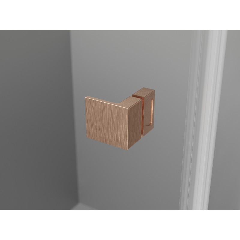 Mexen Lunar Duo porta doccia battente 170 cm, trasparente, rame spazzolato - 834D-170-000-65-00