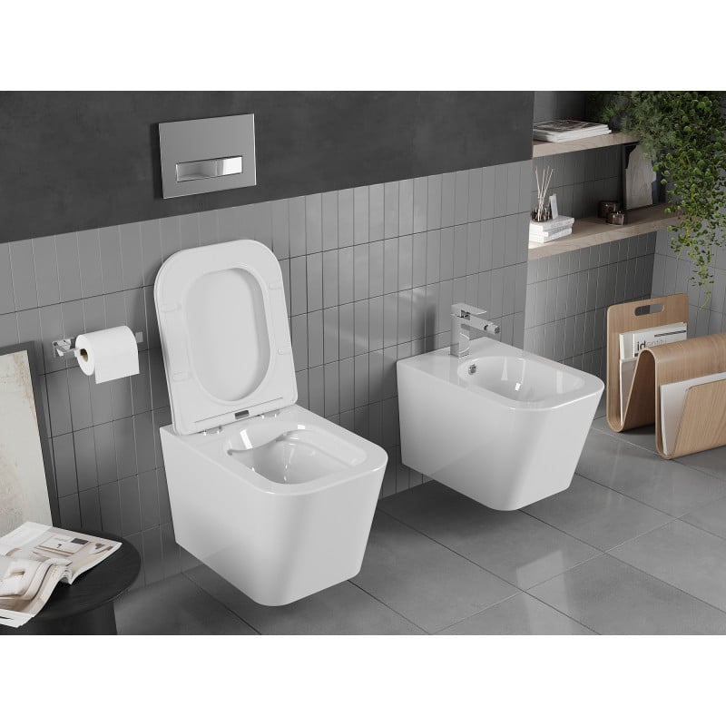 Mexen Teo miska wc Rimless z deską wolnoopadającą slim, duroplast, biała połysk - 30850600