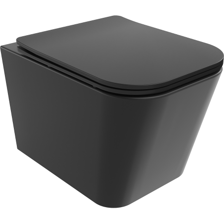 Mexen Teo Rimless WC-skål med mjukstängande slim-sits, duroplast, svart matt - 30850685