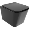 Mexen Teo Rimless WC Bowl with Slow-Close Slim Seat, Duroplast, Black Gloss - 30854070