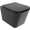 Mexen Teo Rimless wc-pot met langzaam sluitende dunne zitting, duroplast, zwarte glans - 30854070
