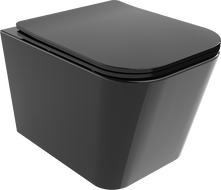 Mexen Teo Rimless wc-pot met langzaam sluitende dunne zitting, duroplast, zwarte glans - 30854070