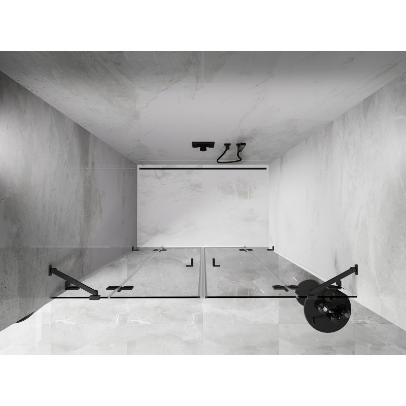 Mexen Lunar Duo drzwi prysznicowe uchylne 160 cm, transparent, gun gray szczotkowany - 834D-160-000-66-00