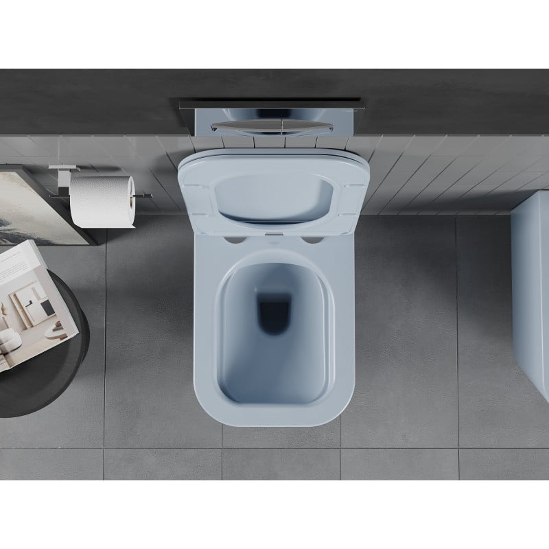 Mexen Teo randloze wc-pot met slim, zacht sluitende zitting, duroplast, grijs-blauw mat - 30854069