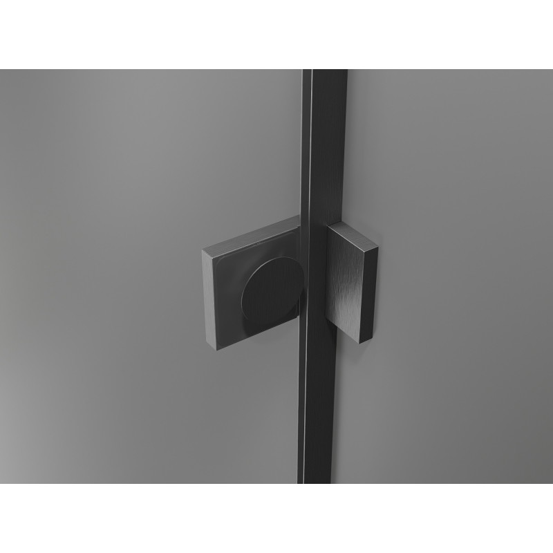 Mexen Lunar Duo Pivot Shower Doors 200 cm, Transparent, Brushed Gun Gray - 834D-200-000-66-00