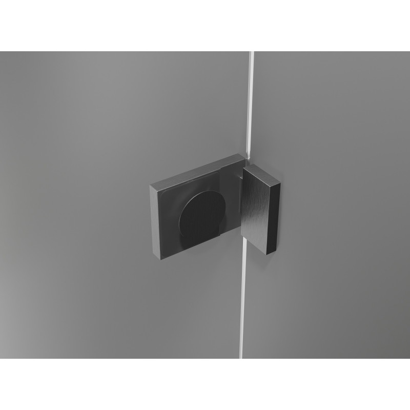 Mexen Lunar Duo Pivot Shower Doors 200 cm, Transparent, Brushed Gun Gray - 834D-200-000-66-00