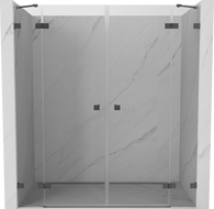 Mexen Lunar Duo preklopna tuš vrata 200 cm, prozirna, brušena gun siva - 834D-200-000-66-00