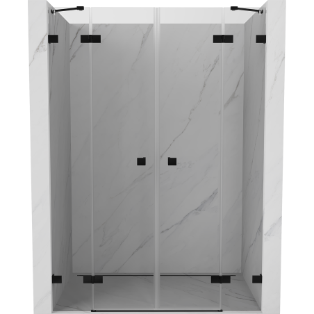 Mexen Lunar Duo 140 cm Hinged Shower Door, Transparent, Black - 834D-140-000-70-00