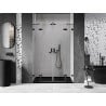 Mexen Lunar Duo drzwi prysznicowe uchylne 140 cm, transparent, czarne - 834D-140-000-70-00