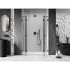 Mexen Lunar Duo drzwi prysznicowe uchylne 140 cm, transparent, czarne - 834D-140-000-70-00