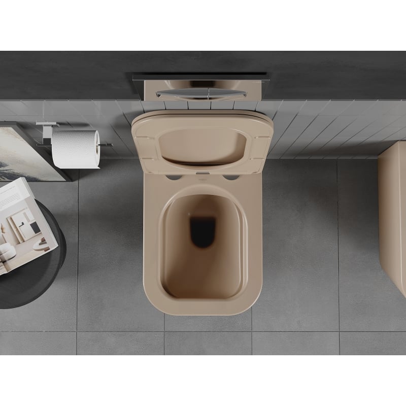Mexen Teo Cuvette WC Rimless avec abattant à descente ralentie slim, duroplast, cappuccino mat - 30854064