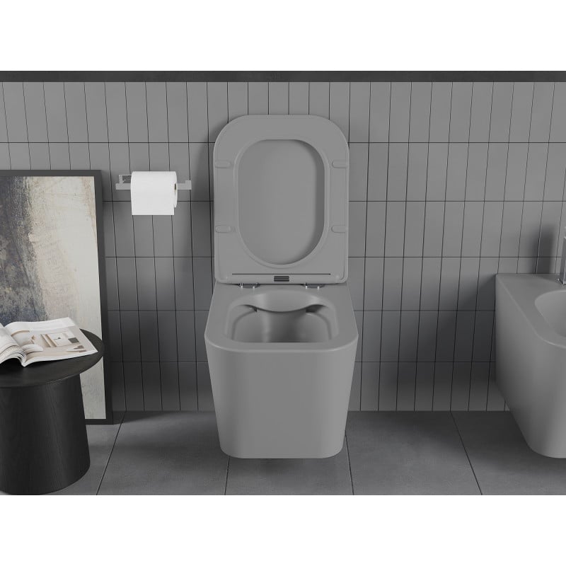 Mexen Teo WC-Schüssel Rimless mit Absenkautomatik, Slim, Duroplast, hellgrau matt - 30854061