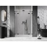 Mexen Lunar Duo drzwi prysznicowe uchylne 150 cm, transparent, czarne - 834D-150-000-70-00