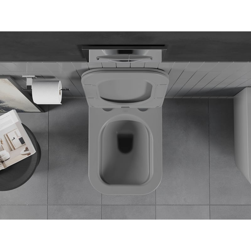 Mexen Teo wc-pott Rimless aeglaselt langeva Slim duroplastist kattega, helehall matt - 30854061