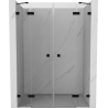 Mexen Lunar Duo drzwi prysznicowe uchylne 150 cm, transparent, czarne - 834D-150-000-70-00