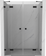 Mexen Lunar Duo tuš vrata na preklop 150 cm, prozirna, crna - 834D-150-000-70-00