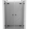 Mexen Lunar Duo drzwi prysznicowe uchylne 160 cm, transparent, czarne - 834D-160-000-70-00